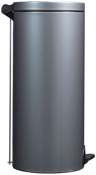 Rubbish Bin Pedal basket Rossignol Elora 90231, 30 L, grey, RAL 9006 ...
