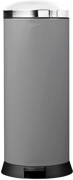 Rubbish Bin Pedal basket Rossignol Bomba 91043, 30 L, grey, RAL 9006 ...