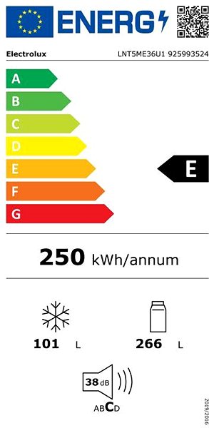 Refrigerator ELECTROLUX LNT5ME36U1 Energy label