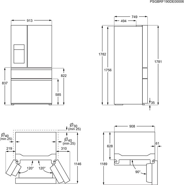 American Refrigerator AEG RMB954F9VX Technical draft