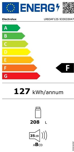 Built-in Fridge ELECTROLUX LRB3AF12S Energy label