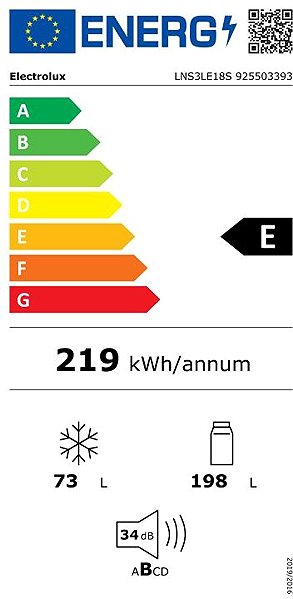 Built-in fridge ELECTROLUX LNS3LE18S Energy label