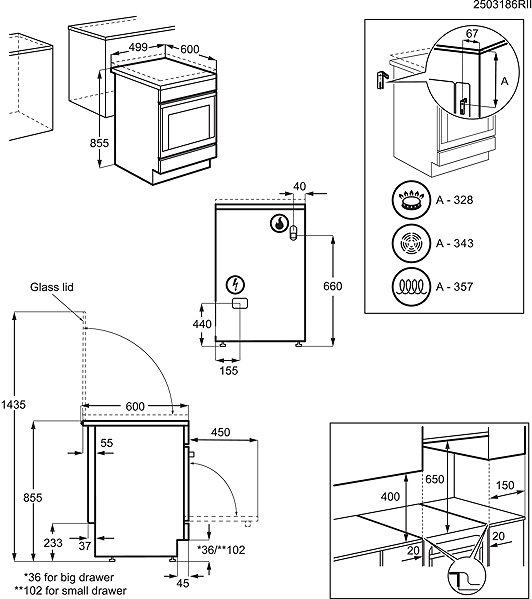 Kitchen Stove ELECTROLUX LKK520032X ...