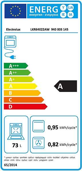 Stove ELECTROLUX LKR64022AW Energy label
