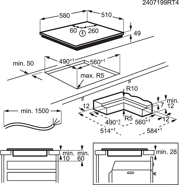 Cooktop ELECTROLUX EIS62453IT Technical draft
