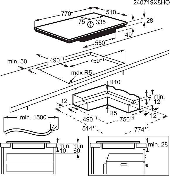 Cooktop ELECTROLUX EIS82453IT Technical draft