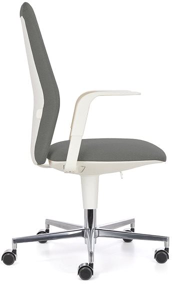 Irodai szék EMAGRA FLAP, szürke/fehér Oldalnézet