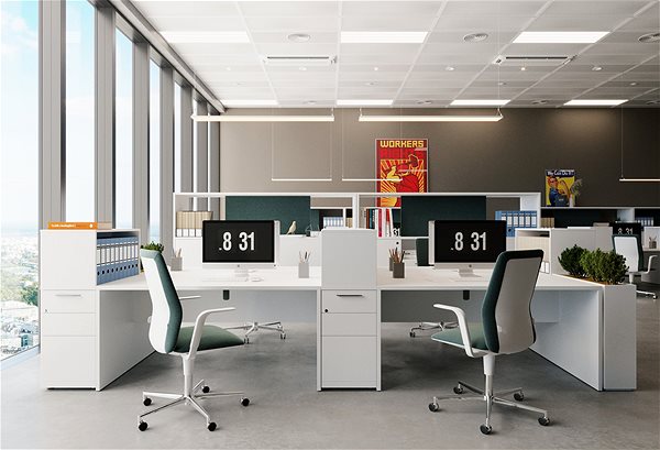 Kancelárska stolička EMAGRA FLAP sivá/biela Lifestyle