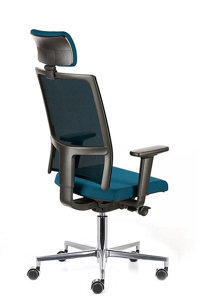Office Chair EMAGRA TAU Blue with Aluminium Cross Back page