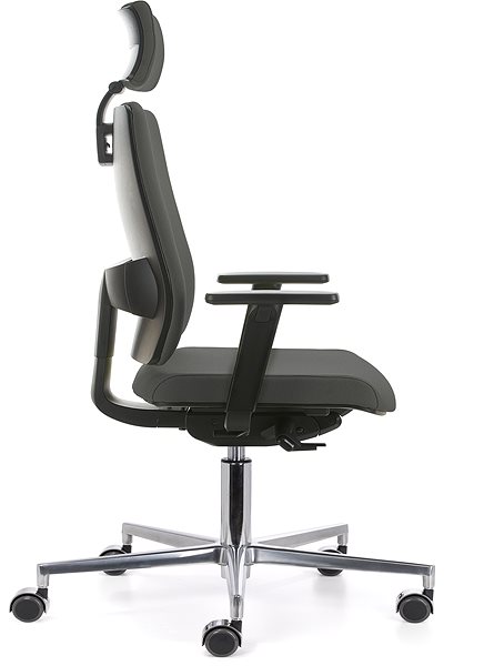 Kancelárska stolička EMAGRA BUTTERFLY sivá s hliníkovým krížom Bočný pohľad