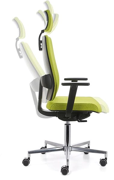 Kancelárska stolička EMAGRA BUTTERFLY zelená s hliníkovým krížom Vlastnosti/technológia