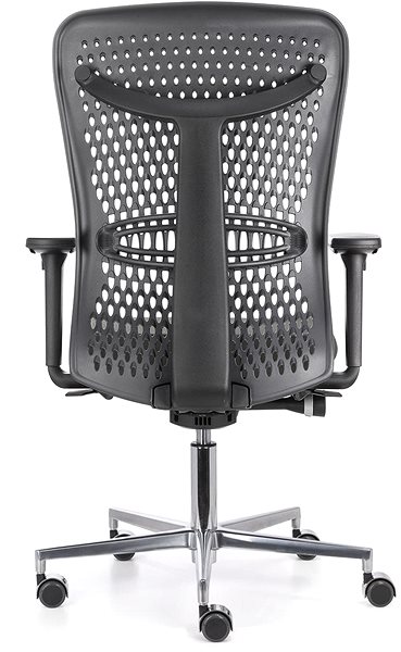 Kancelárska stolička EMAGRA ATHENA sivá s hliníkovým krížom Zadná strana