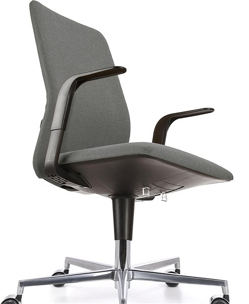 Office Chair EMAGRA FLAP gray with aluminum cross Lateral view