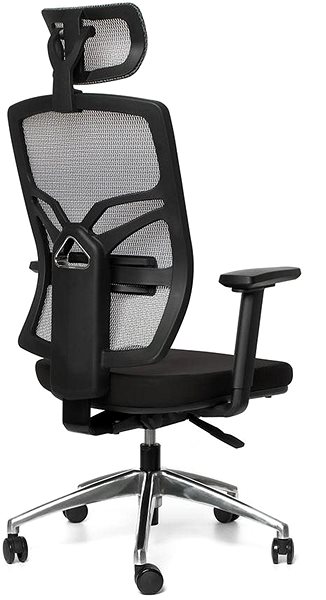 Kancelárska stolička EMAGRA X8 čierna s hliníkovým krížom Bočný pohľad