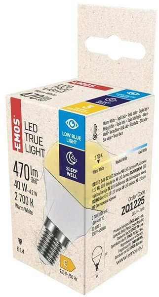 LED Bulb EMOS LED bulb True Light Mini Globe 4,2W E14 warm white ...