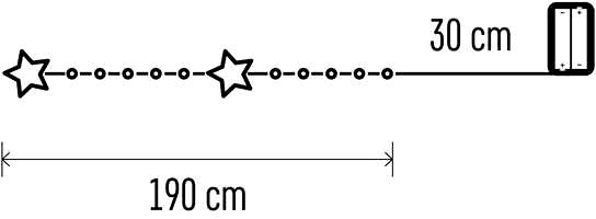 Svetelná reťaz EMOS LED vianočná reťaz zlatá – hviezdičky, 1,9 m, 2× AA, vnútorná, teplá biela, časovač ...
