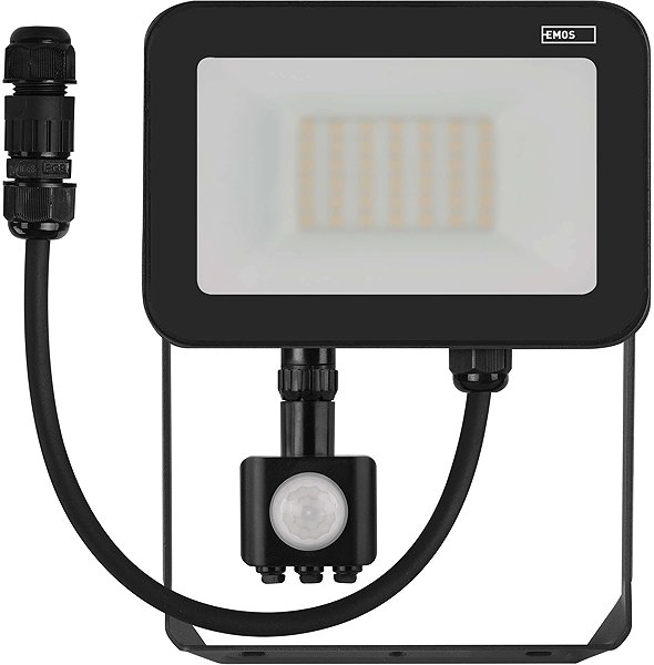 LED Reflector EMOS LED spotlight PROFI with motion sensor, 30W neutral white ...