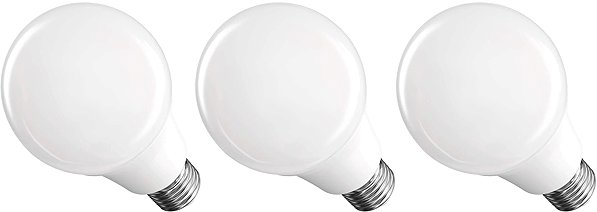 LED-Birne EMOS Classic A60, E27, 9,5 W (75 W), 1055 lm, warmweiß – 3er-Pack ...
