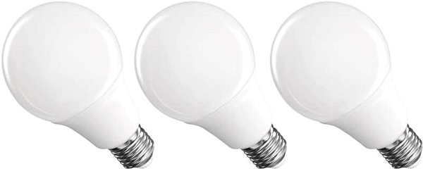 LED žiarovka EMOS Classic A60, E27, 9,5 W (75 W), 1055 lm, neutrálna biela – balenie 3 ks ...