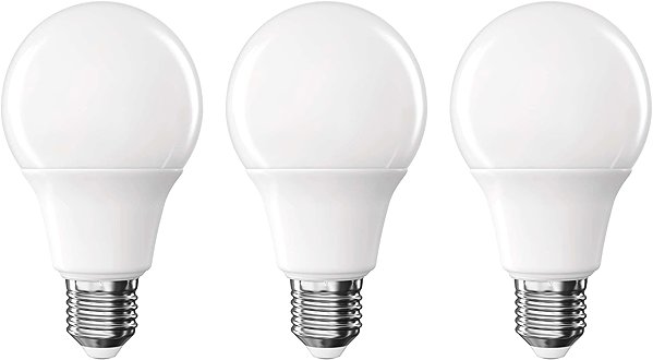 LED-Birne EMOS Classic A60, E27, 9,5 W (75 W), 1055 lm, neutralweiß - 3er Pack ...