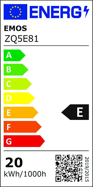 LED-Birne EMOS Classic A80 / E27 / 20 W (150 W) / 2452 lm / warmweiß Energielabel