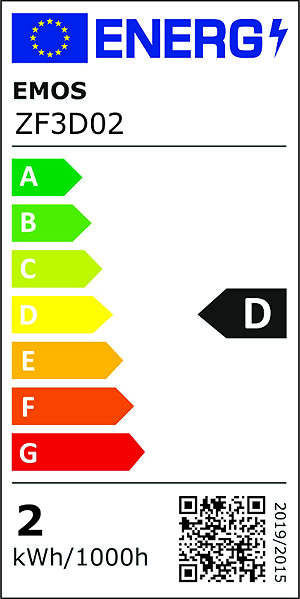 LED-Birne EMOS Filament Kerze E14 1,8 W (25 W) 250 lm, warmweiß Energielabel