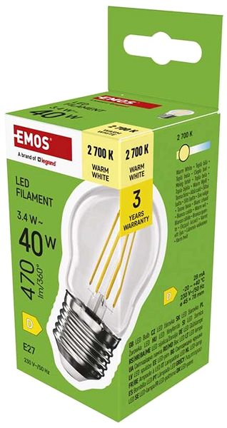 LED izzó EMOS Filament Mini Globe E27 3,4 W (40 W) 470 lm, melegfehér ...