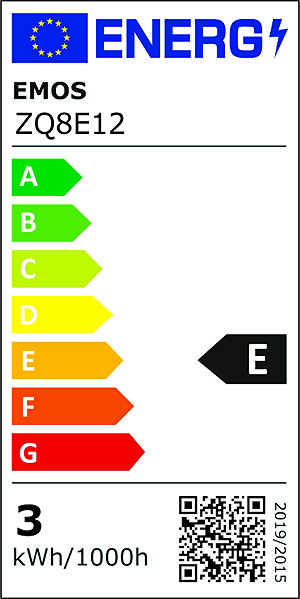 LED žiarovka EMOS Classic MR16 biela, GU10, 3 W (32 W), 345 lm, teplá biela Energetický štítok
