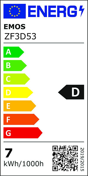 LED žiarovka EMOS Filament sviečka, E14, 7 W (75 W), 1055 lm, neutrálna biela Energetický štítok