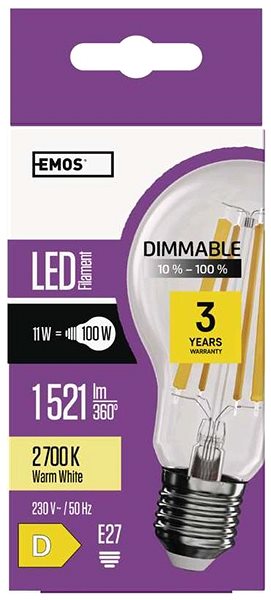 LED žiarovka EMOS LED žiarovka A60 E27 11 W 1521 lm teplá biela ...