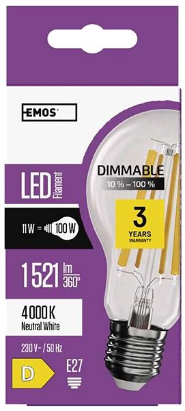 LED žiarovka EMOS LED žiarovka A60 E27 11 W 1521 lm neutrálna biela ...