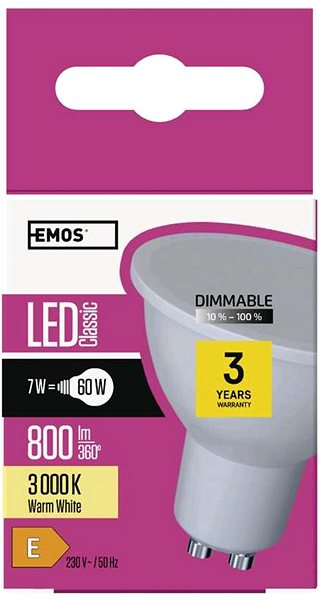 LED-Birne EMOS LED-Lampe MR16 GU10 7 W 800 lm warmweiß ...