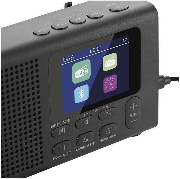Radio EMOS tragbar mit Bluetooth, DAB / DAB+ / FM, schwarz ...