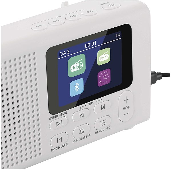 Radio EMOS tragbar mit Bluetooth, DAB / DAB+ / FM, weiß ...