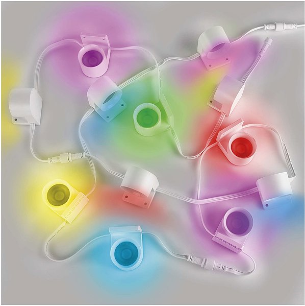 EMOS GoSmart LED Spot-Lichterkette Starter-Set – 255 cm, 12 Teile, RGBIC+CCT, dimmbar, Wi-Fi ...