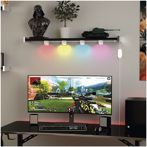 EMOS GoSmart LED Spot-Lichterkette Starter-Set – 255 cm, 12 Teile, RGBIC+CCT, dimmbar, Wi-Fi ...