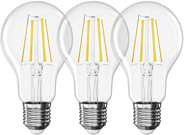 LED-Birne EMOS Filament A60, E27, 5,9 W (60 W), 806 lm, warmweiß - 3er-Pack ...