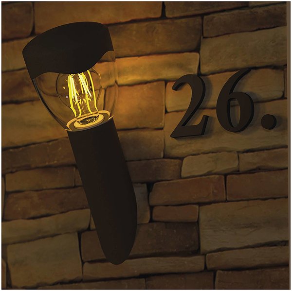 Garden lighting EMOS ARTEO, wall-mounted, 12 × 12 × 33 cm, 1 × E27, 15 W .