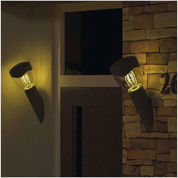 Garden lighting EMOS ARTEO, wall-mounted, 12 × 12 × 33 cm, 1 × E27, 15 W .