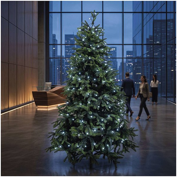 Lichterkette EMOS LED-Weihnachtslichterkette – Kugeln, 30 m, für den Außen- und Innenbereich, kaltweiß, Programme, Zeitschaltuhr ...