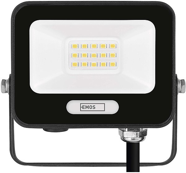 LED Reflector EMOS GLARO 10 W, black, IP65, 1000 lm, neutral white ...