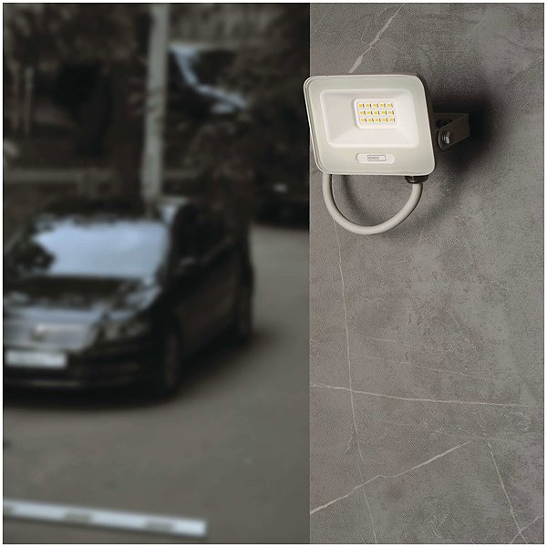 LED Reflector EMOS GLARO 10 W, white, IP65, 1000 lm, neutral white ...