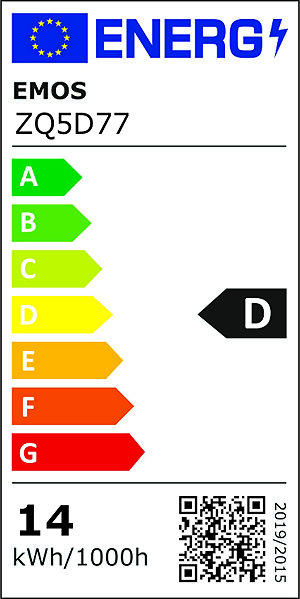 LED-Birne EMOS Classic A60, E27, 14 W (120 W), 1901 lm, Kaltweiß Energielabel