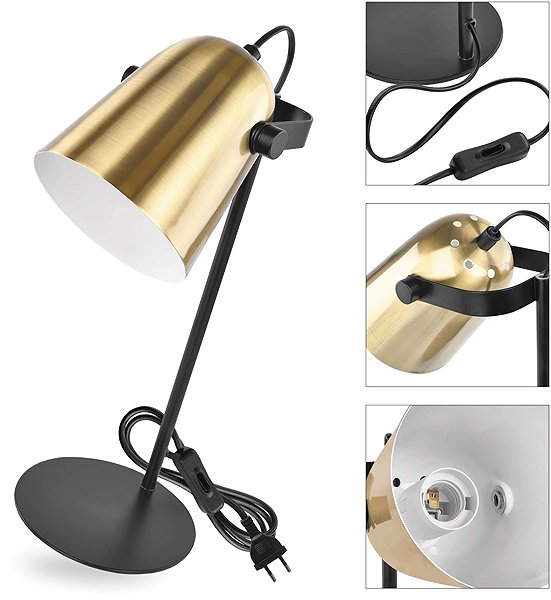 Tischlampe EMOS NINA für E27 Glühbirne, gold ...