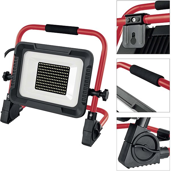 LED Reflector EMOS ELION 100W, Red/Black, IP65, 16,000lm, Neutral White ...