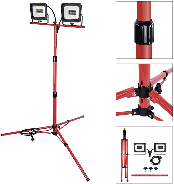 LED Reflector EMOS ELION, 2×30W + Tripod, Red, Neutral White ...