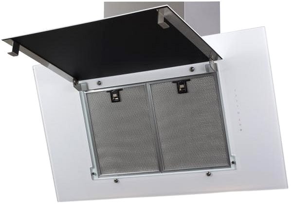 Extractor Hood CATA THALASSA STAINLESS WHITE GLASS 900 Lateral view