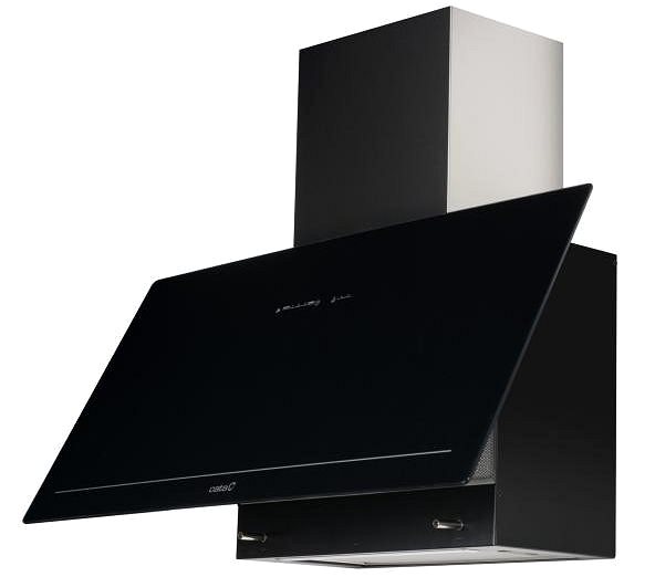 Extractor Hood CATA GOYA STAINLESS STEEL BLACK GLASS 900 Lateral view