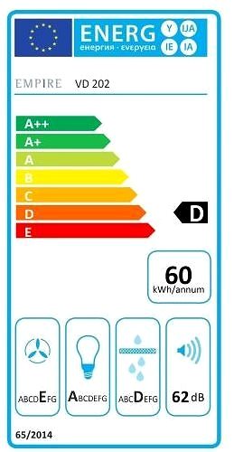 Extractor Hood CATA EMPIRE VD 202060  Stainless  Steel Energy label