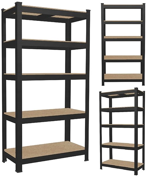 Shelving Unit EMPT Metal shelf rack, 180 × 90 × 40 cm, black ...